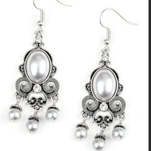 I BETTER GET GLOWING New Paparazzi Earrings Pierced Silver Tone NIP